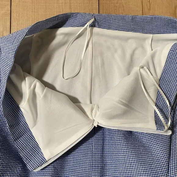 Papermoon Gingham Scalloped Hem Mini Skirt – Blue, Size L - Picture 9 of 13
